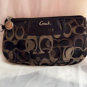 Coach Black Signature Canvas Wristlet
